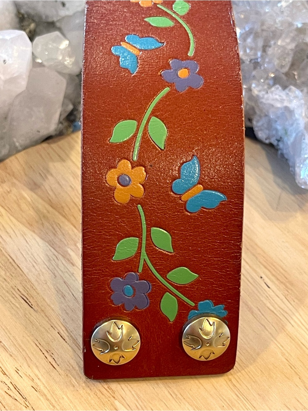 🌑NWOT Patricia Nash Floral Leather Snap Cuff Bracelet🌑 - Picture 7 of 7